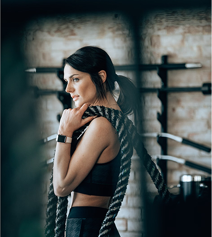 Athlete with ropes